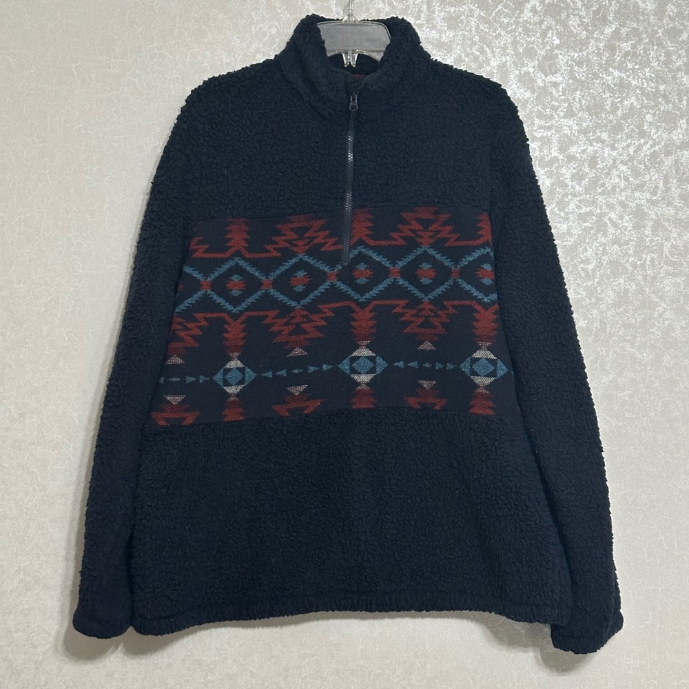Outback Trading Co XL Aztec Sherpa‎ Quarter Zip Pullover Abigail Henley Fleece
